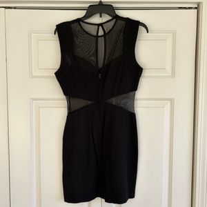 Black mesh mini dress